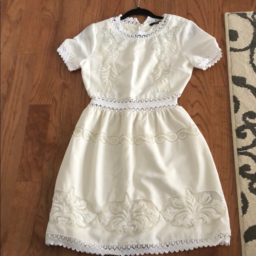 Ark & Co. size Medium Ivory Cream Crochet Lace Babydoll Dress
